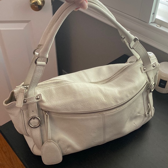 Furla Handbags - Furla beige cream leather satchel